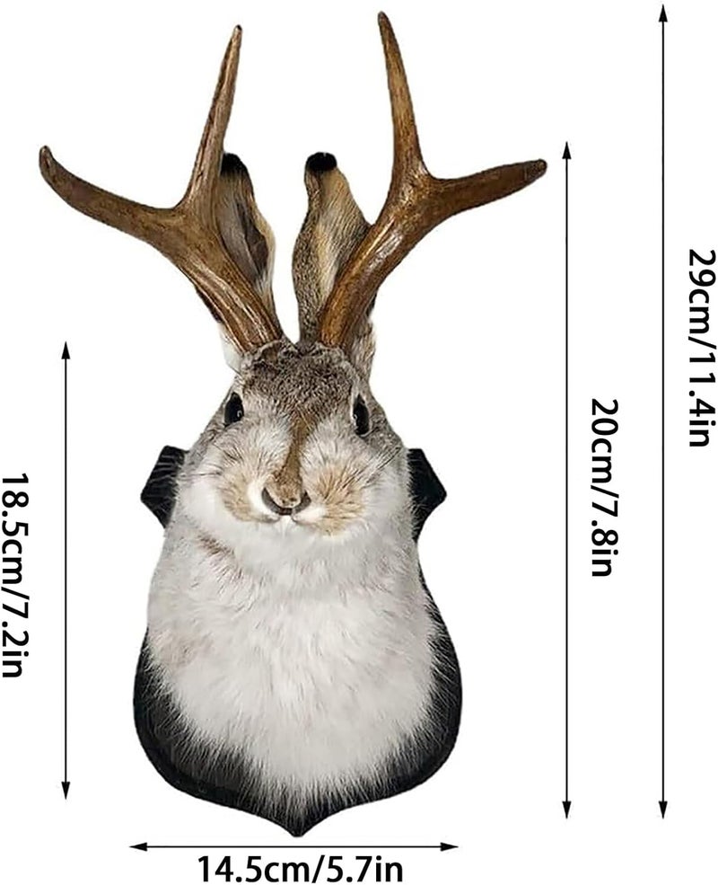 HSOSK Jackalope Mount, Jackalope Taxidermy, Deer Head Wall Mount, Resin Deer Head Animal Wall Art, for Home Wall Decoration - Image 2